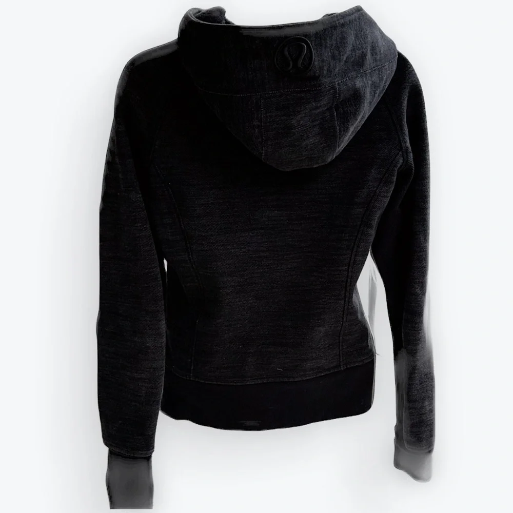Athleisure Yoga Dark Gray Soot EUC lululemon Full Zip Funnel Hoodie ~ maybe XS/S